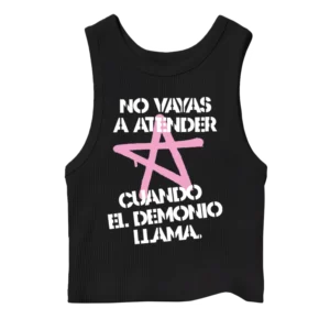 Musculosa crop top Lali 33 No vayas a atender cuando el demonio llama #6