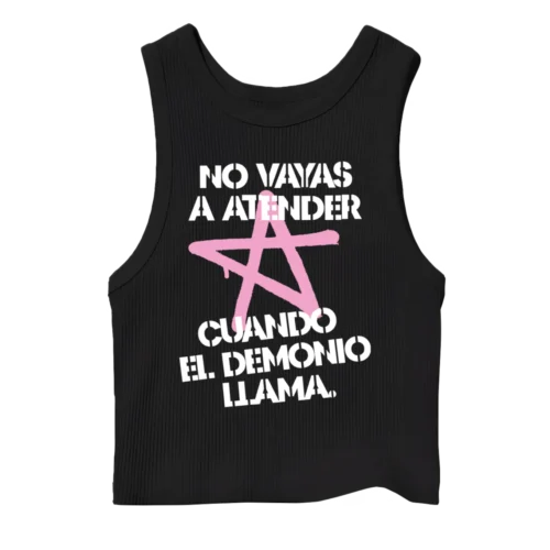 Musculosa crop top Lali 33 No vayas a atender cuando el demonio llama #6