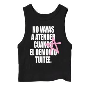 Musculosa crop top Lali 33 No vayas a atender cuando el demonio tuitee