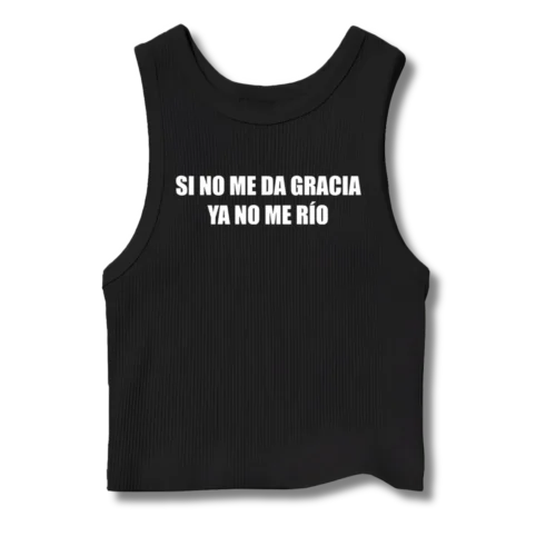 Musculosa crop top Lali Si no me da gracia ya no me río