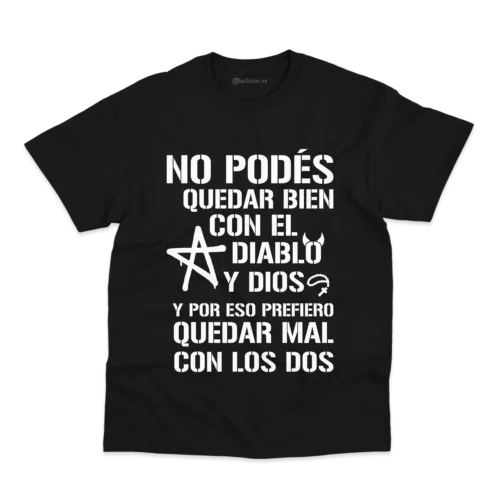 Remera Lali 33 No podés quedar bien con el diablo y dios