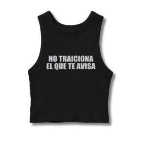 Musculosa crop Lali No traiciona el que te avisa